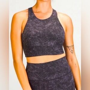 Lululemon Wunder Train Long-Line Bra – Dusky Lavender Denim Wash Size 8 Like New
